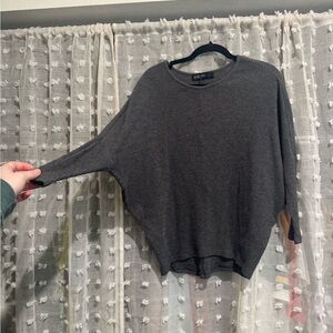 Evelyn Blue Heather Gray Knit Sweater